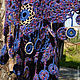 Order Openwork shawl Blue-purple with gold. Джемпера, шапки, палантины от 'Azhurles'. Livemaster. . Shawls Фото №3