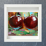 Картины и панно handmade. Livemaster - original item Painting cherry, oil. Handmade.
