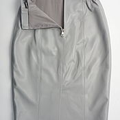 Одежда handmade. Livemaster - original item Leather pencil skirt grey genuine leather sheepskin nappa. Handmade.