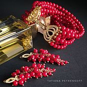 Украшения handmade. Livemaster - original item Earrings red coral, gold plated 