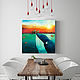 The painting on wood 75x75sm "Whale". Pictures. EVAG. My Livemaster. Фото №5