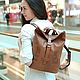  Bag-backpack leather women's brown Pia. Backpacks. Natalia Kalinovskaya. Online shopping on My Livemaster.  Фото №2