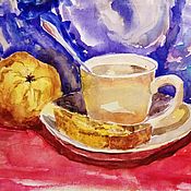 Картины и панно handmade. Livemaster - original item PAINTING FOR THE KITCHEN A CUP OF COFFEE BUY AN OIL PAINTING. Handmade.