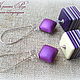 Earrings ' Purple cubes'. Earrings. Red Rose. Online shopping on My Livemaster.  Фото №2