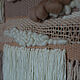 Настенное панно текстильное. Гобелен абстракция На закате. Панно. Pompon - вязаный текстиль для дома. Ярмарка Мастеров.  Фото №5