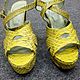 Women's platform sandals, Python skin, Slingbacks, St. Petersburg,  Фото №1