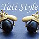 Серьги-пусеты с черным жемчугом ,,LADYBUG,,. Серьги-пусеты. Tati Style. Ярмарка Мастеров.  Фото №5