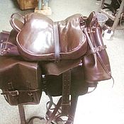 Зоотовары handmade. Livemaster - original item A set of a Cossack saddle with a full brown pack. Handmade.