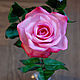 Полноразмерная розовая роза из полимерной глины. Цветы. Нора феникса | мастерская. Интернет-магазин Ярмарка Мастеров.  Фото №2