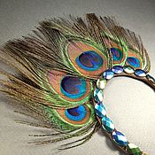 Украшения handmade. Livemaster - original item Necklace Bird of Happiness Feathers, hematite and genuine leather. Handmade.