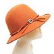 Orange felt hat with decor. BRIXTON.  Italy, Vintage hats, Nelidovo,  Фото №1