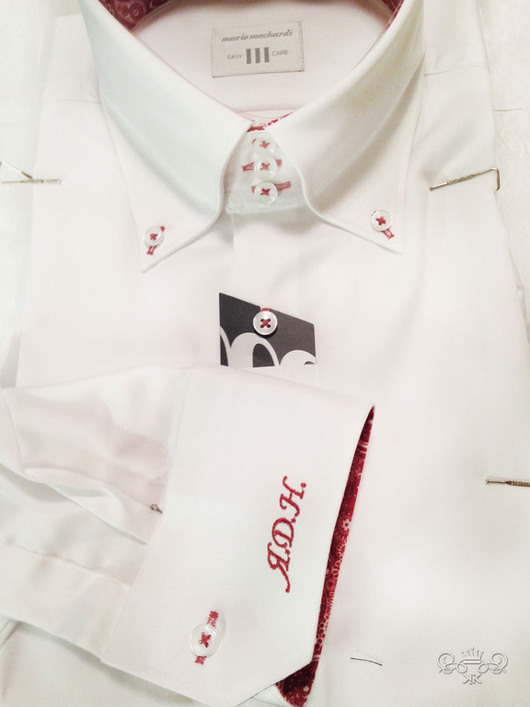 Buy Embroidery of initials on men's shirt . Monogram on Livemaster online shop