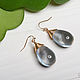 Large transparent drop earrings in gold or silver 24K. Earrings. Aliento-jewerly (alientojewelry). My Livemaster. Фото №5