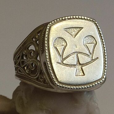 Винтаж ручной работы. Ярмарка Мастеров - ручная работа Винтаж: Серебряный сканно-филигранный перстень "Весы". Handmade.