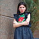 Embroidered Black Dress, Vyshyvanka Dress ethnic style Bohemian. Dresses. 'Viva'. Online shopping on My Livemaster.  Фото №2