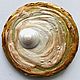 Brooch-pin pearl painting 'Pearl' diameter 56 mm, Brooches, Volgograd,  Фото №1