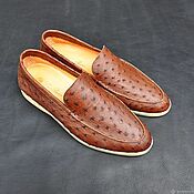 Обувь ручной работы handmade. Livemaster - original item Men`s loafers made of genuine ostrich leather, individual tailoring!. Handmade.