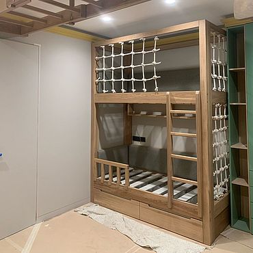 Для дома и интерьера ручной работы. Ярмарка Мастеров - ручная работа Кровать двухъярусная из дуба по индивидуальному проекту №319. Handmade.