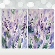 Картины и панно handmade. Livemaster - original item Lavender paintings in Provence style. Painting lavender field flowers. Handmade.