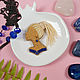 Order Beaded brooch blonde girl with braids in blue, girl with dreadlocks. Zveva. Livemaster. . Brooches Фото №3