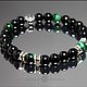 Protection from negativity, Men's bracelet made of Onyx stones and Tiger's Eye, Bead bracelet, Magnitogorsk,  Фото №1