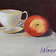 Oil painting ' still Life with lilacs and apples'. Pictures. yuliabogun. Online shopping on My Livemaster.  Фото №2