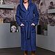 Terry dressing gown with a hood dark blue, Dressing gowns mans, Moscow,  Фото №1