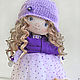 The doll-baby Natasha.Doll with gray eyes in a purple dress. Dolls. CountryKids - doll with a soul. My Livemaster. Фото №4