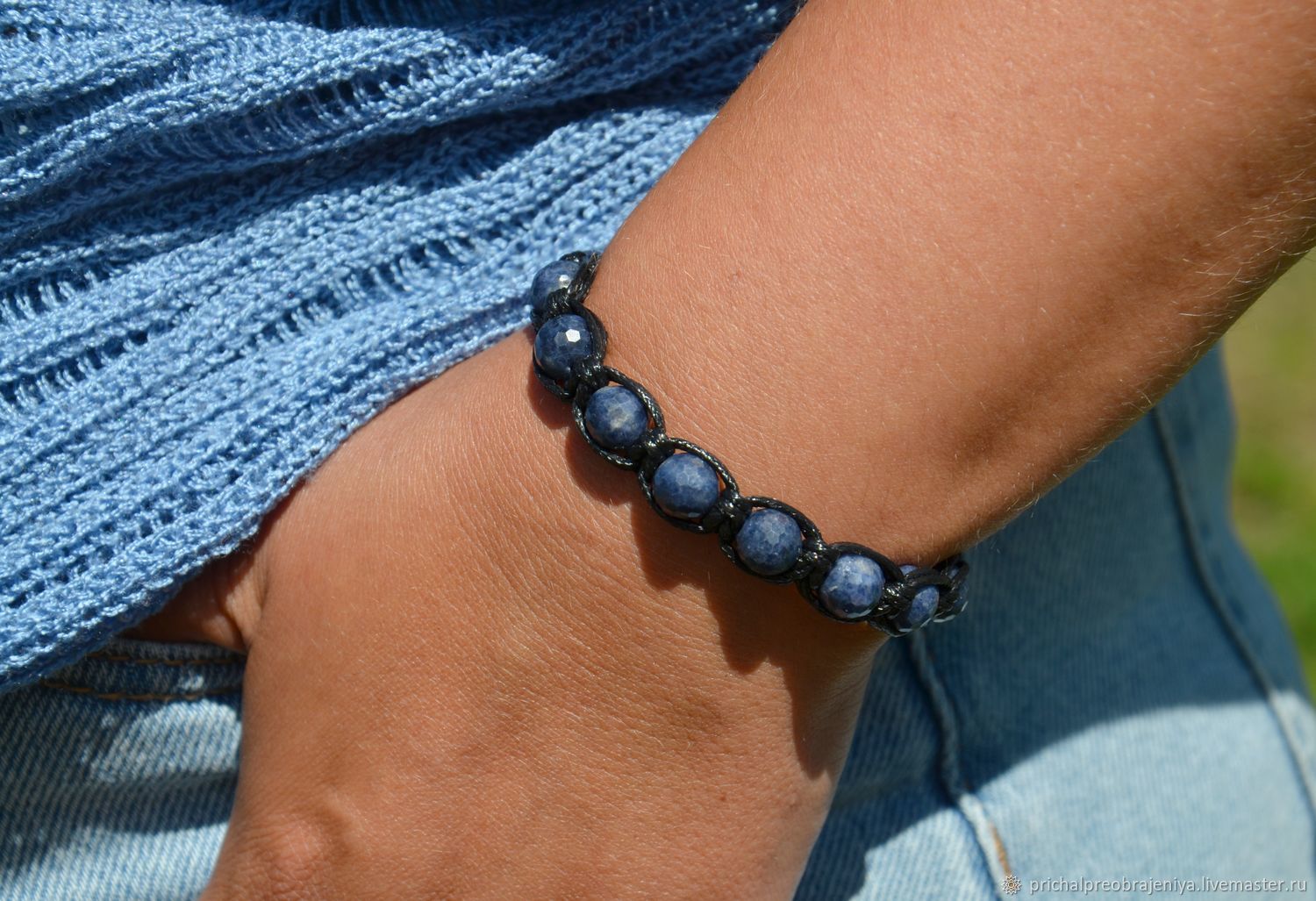Женский браслет с сапфиром корунд Браслет с сапфиром купить в интернет-магазине Ярмарка Мастеров по цене 12000 ₽ – WTLP4RU, Браслет из бусин, Москва - доставка по России