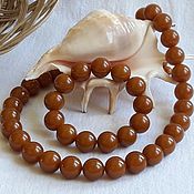 Украшения handmade. Livemaster - original item Necklace and bracelet from amber. Color is coffee with milk, 15.5mm. Handmade.