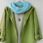 Одежда handmade. Livemaster - original item Olive cardigan jacket made of 100% linen. Handmade.