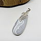 Pendant made of white agate Frosty flower. Pendants. Selberiya shop. Online shopping on My Livemaster.  Фото №2