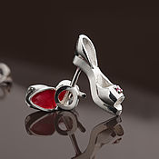 Украшения handmade. Livemaster - original item Earrings-ear-stud: Louboutin shoes, silver earrings. Handmade.