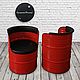 Заказать Красно-чёрный стул металлический из бочки в стиле лофт. Custom Drum. Ярмарка Мастеров. . Стулья Фото №3