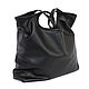 bag package leather black shopper bag t shirt bag string bag large. Shopper. BagsByKaterinaKlestova (kklestova). Online shopping on My Livemaster.  Фото №2