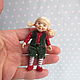 MOVABLE Miniature doll woodland Gnome. Dollhouse miniature 1:12, Doll houses, Dresden,  Фото №1