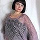 Fishnet blouse mohair knitting hollow-out blouse, poncho. Blouses. Lace Shawl by Olga. My Livemaster. Фото №5