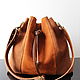 Bag-bag made of natural brown suede with a leather strap. Sacks. Olga'SLuxuryCreation. My Livemaster. Фото №4