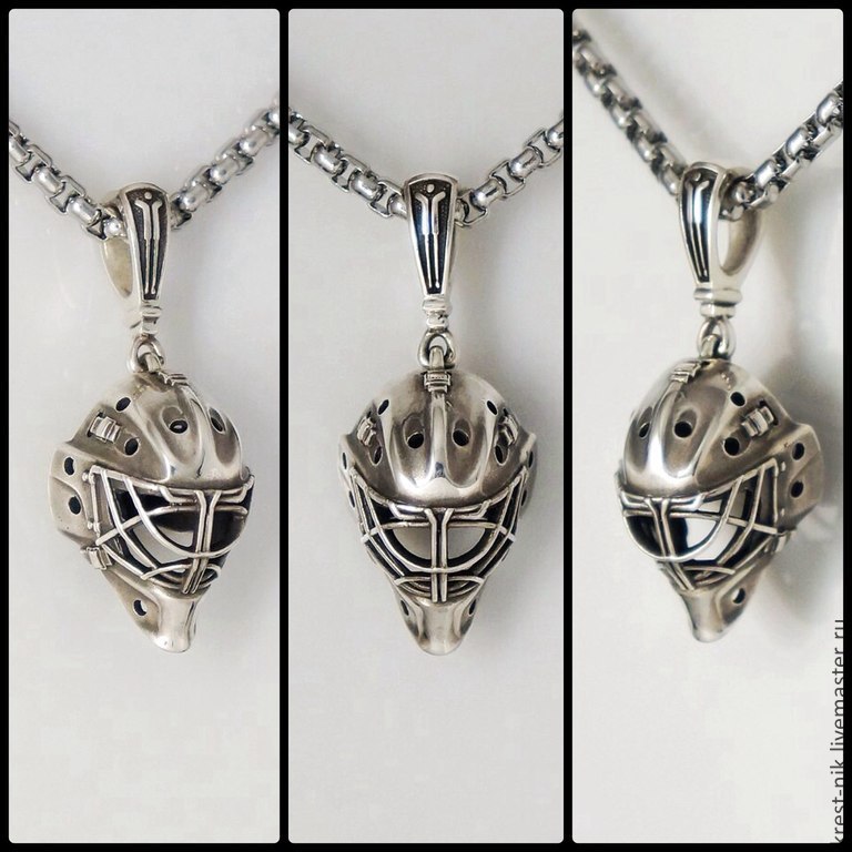 Goalie Mask pendant купить на Ярмарке Мастеров Подвеска, St. Petersburg