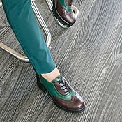 Обувь ручной работы handmade. Livemaster - original item London shoes Bordeaux / green. Handmade.