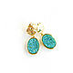 Turquoise earrings with druze agate 'Radiance'shiny earrings. Earrings. Irina Moro. My Livemaster. Фото №4