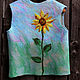 Sunflower vest for girls. Childrens vest. silk wool. My Livemaster. Фото №4