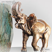 Для дома и интерьера handmade. Livemaster - original item Bronze elephant c on the plate labradorite from dolerite. Handmade.