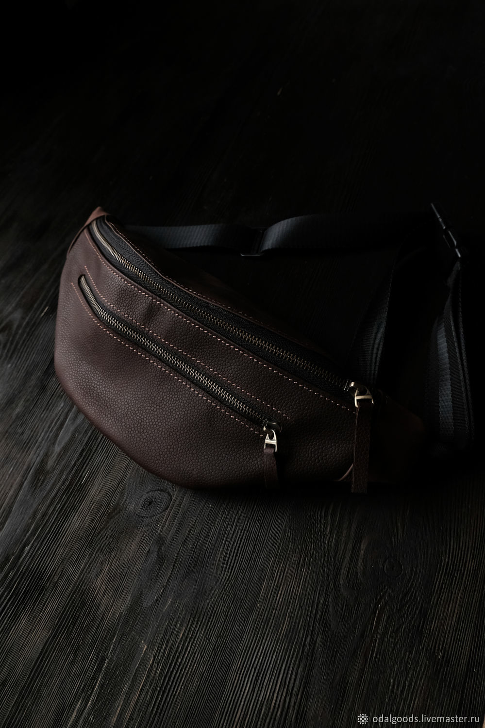 Waist leather bag (chocolate) budget model, Waist Bag, St. Petersburg,  Фото №1