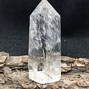 Дымчатый кварц  с рутилом-Волосы Венеры, природный кристалл «Аквариум»