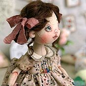 Кукла текстильная Полюшка брюнетка розовый