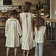 Dress-sundress made of linen for girls Siren milk color. Childrens Dress. molinialife. My Livemaster. Фото №4