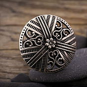 "Byzantium" серебряное кольцо с хризопразом и аметистом