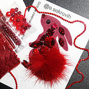 Материалы для творчества handmade. Livemaster - original item A set for a Red bunny brooch in profile with a template. Handmade.