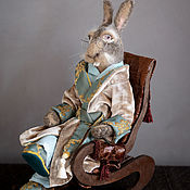 Куклы и игрушки handmade. Livemaster - original item felt toy: Rabbit in a rocking chair. Handmade.